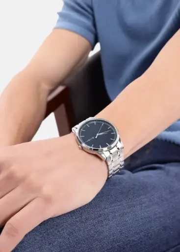 Mast & Harbour Unisex Brass Dial & Stainless Steel Textured Straps Analogue Watch